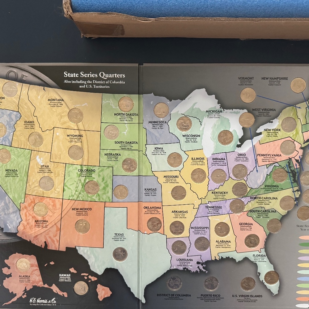 STATE SERIES QUARTERS COLLECTOR'S MAP 1999-2009